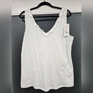Lilly Pulitzer White Ruffled Tank Top